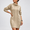 Aurora Cable Knit Turtleneck Sweater Dress
