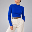 Viviana Mock-Neck Wool-Blend Knit Top