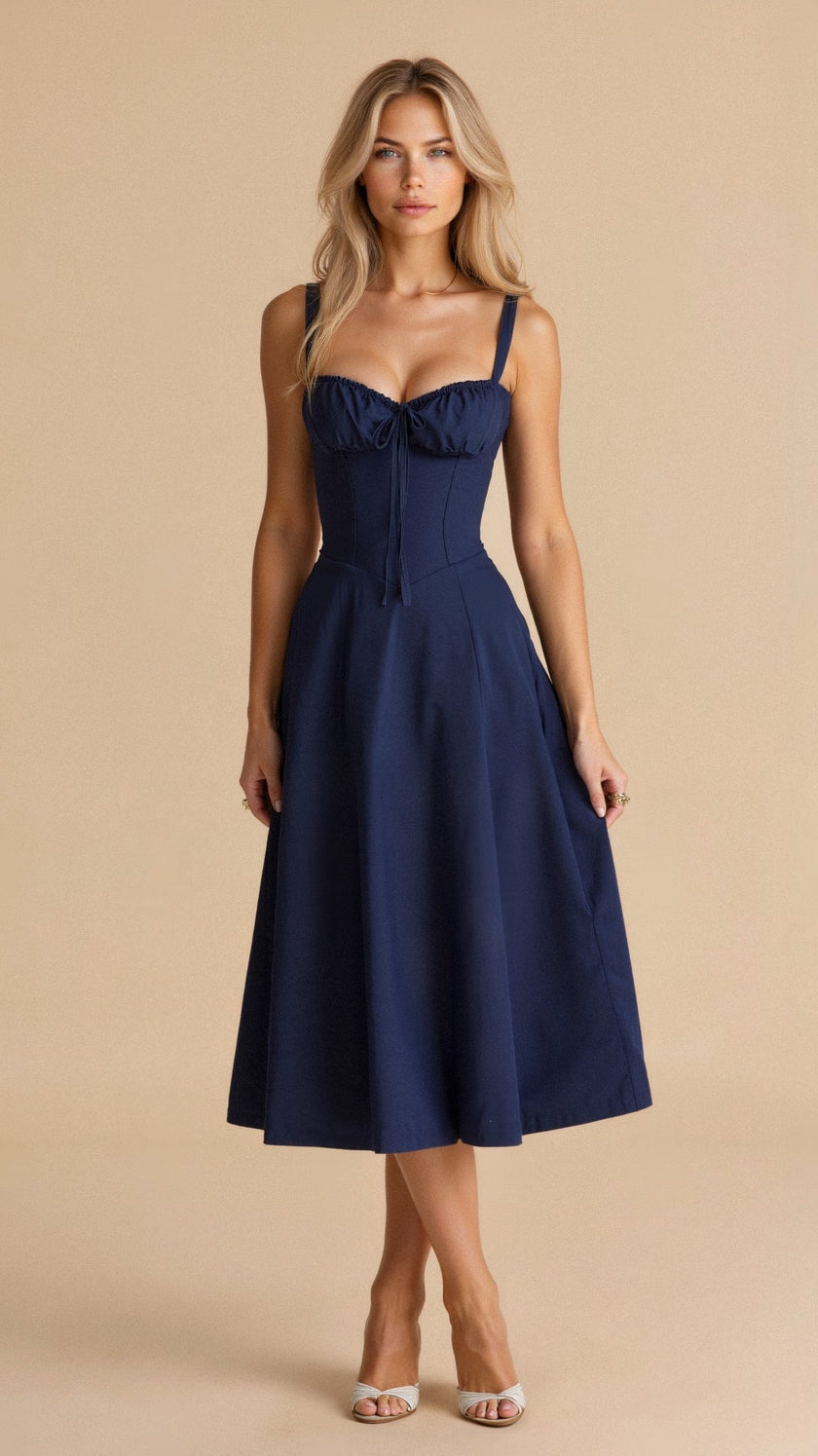 Belle Floral Sweetheart Midi Dress