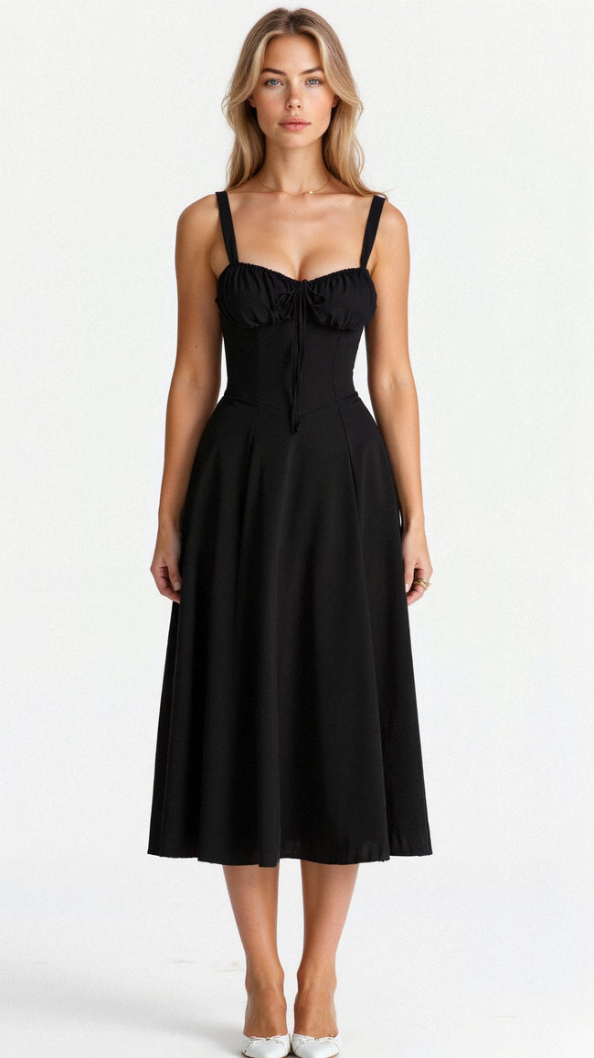 Belle Floral Sweetheart Midi Dress