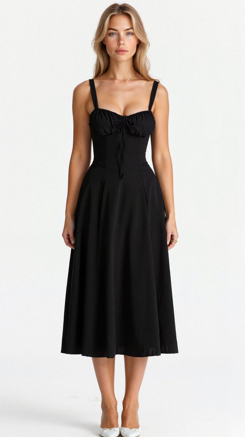 Belle Floral Sweetheart Midi Dress