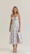 Belle Floral Sweetheart Midi Dress