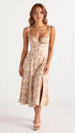 Belle Floral Sweetheart Midi Dress