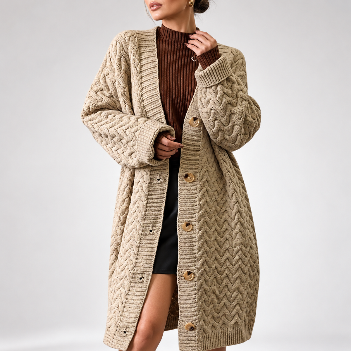 Leonora Oversized Long Knit Cardigan