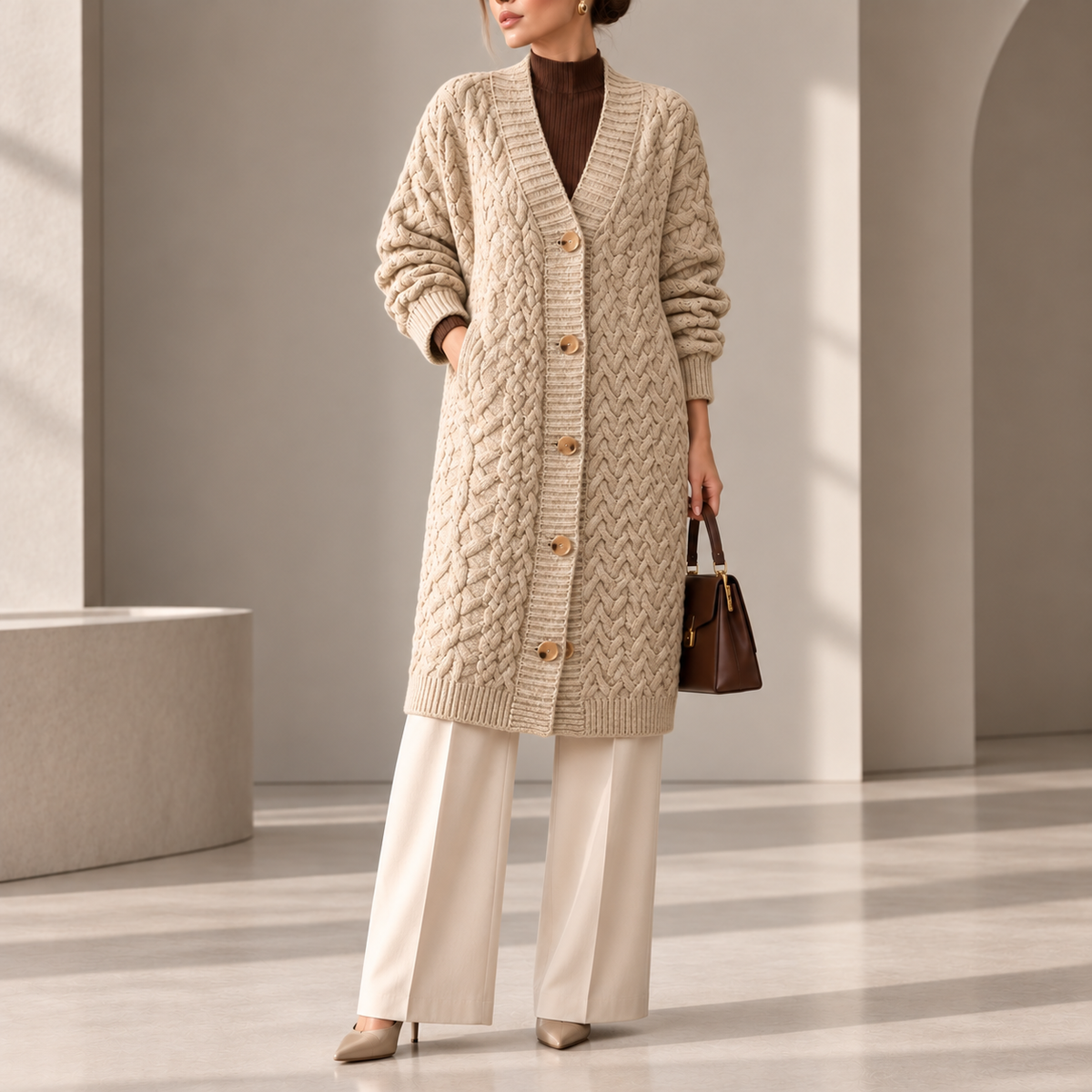 Leonora Oversized Long Knit Cardigan