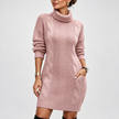 Aurora Cable Knit Turtleneck Sweater Dress