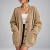 Paolina Relaxed Button-Front Pocket Cardigan
