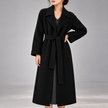 Perla Belted Wide-Lapel Wrap Coat