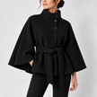 Simone Belted High-Neck Cape Coat