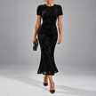 Aveline Crew-Neck Flared Midi Dress