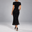 Aveline Crew-Neck Flared Midi Dress