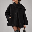 Bettina Fringed Blanket Scarf Wrap Coat