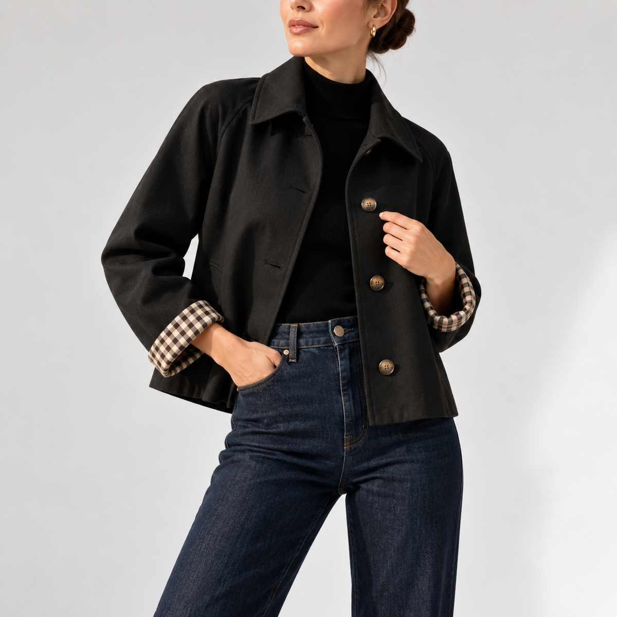 Clarisse Cropped Oversized Denim Jacket