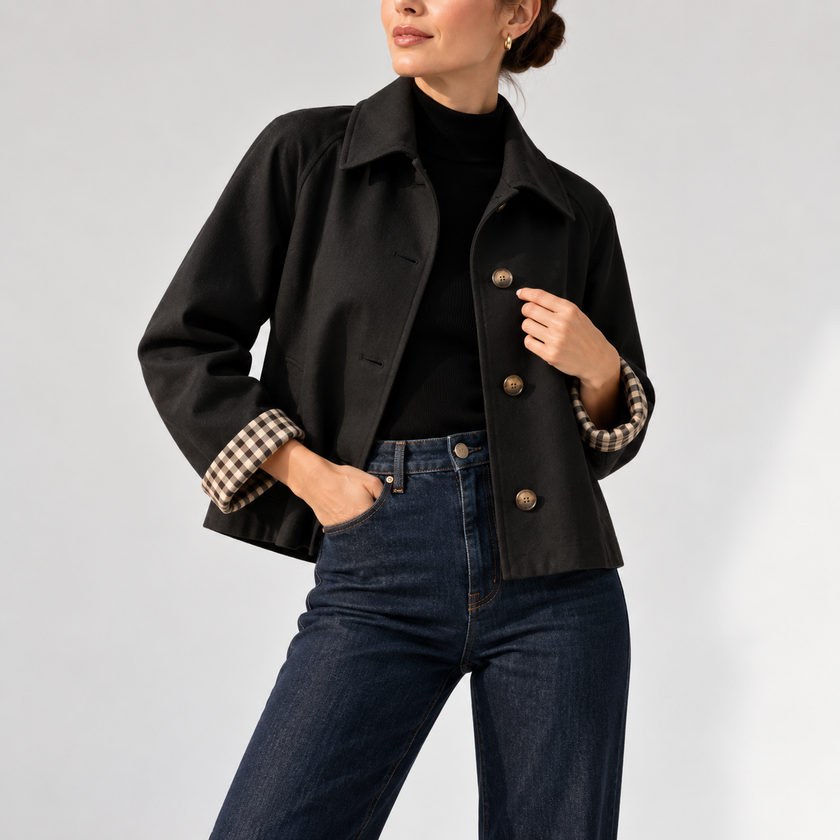 Clarisse Cropped Oversized Denim Jacket