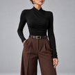 Delphina Cross-Over Collar Cinched Top