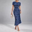 Aveline Crew-Neck Flared Midi Dress