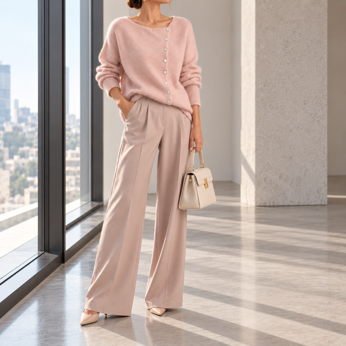 Wilhelmina Button-Down V-Neck Cardigan