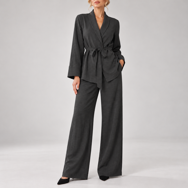 Matilde Draped Tunic Wide-Leg Pant Set