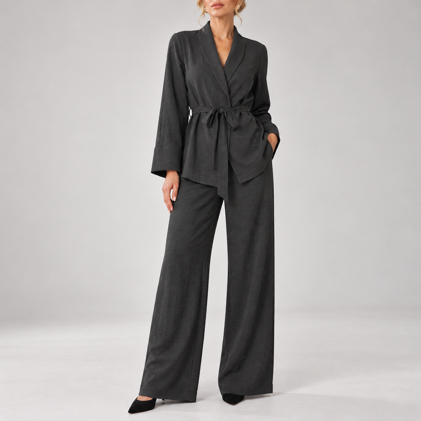Matilde Draped Tunic Wide-Leg Pant Set