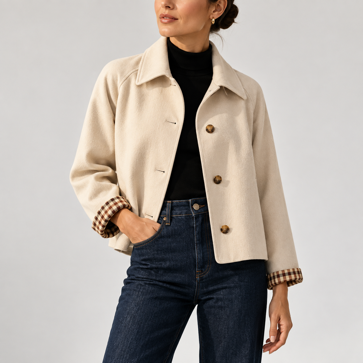 Clarisse Cropped Oversized Denim Jacket