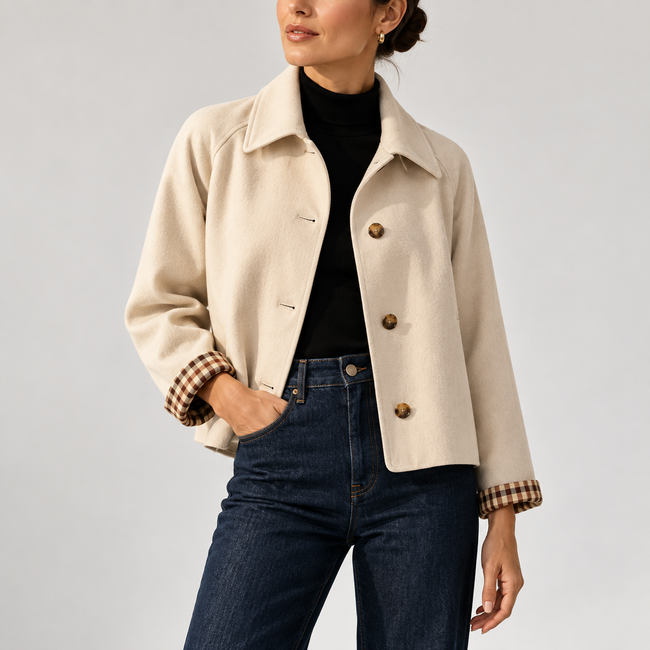 Clarisse Cropped Oversized Denim Jacket
