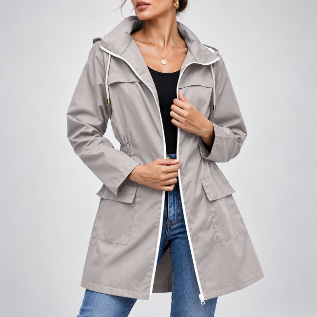 Sabrina Windproof Zip-Front A-Line Jacket
