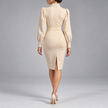Nicoletta Bow-Neck Fitted Midi Dress