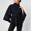 Simone Belted High-Neck Cape Coat