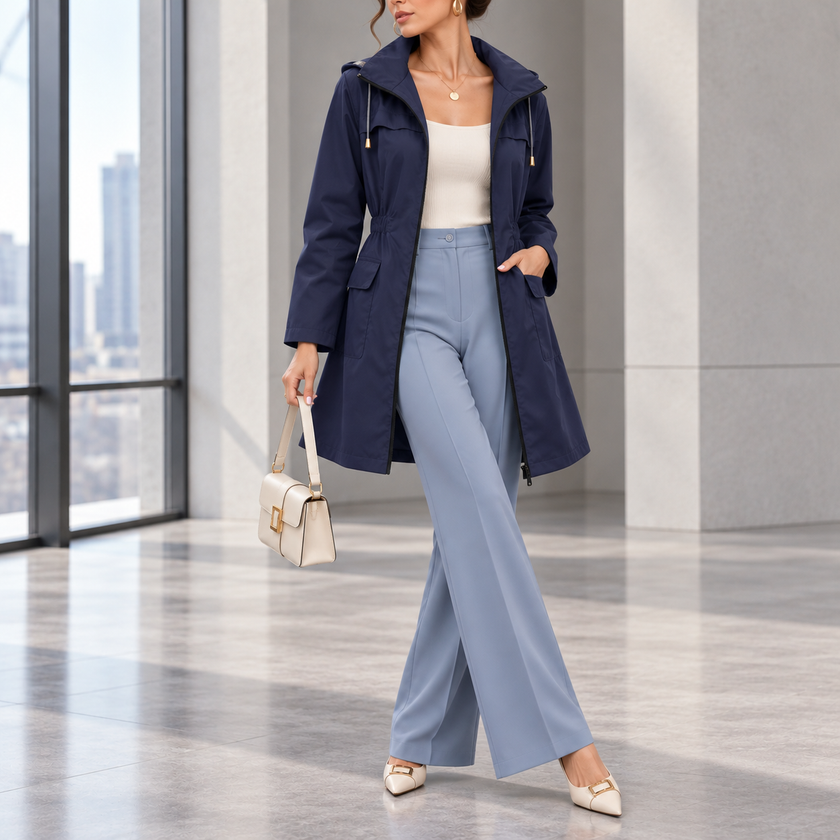 Sabrina Windproof Zip-Front A-Line Jacket