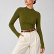 Viviana Mock-Neck Wool-Blend Knit Top