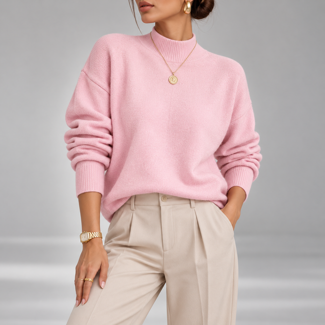 Magnolia Ribbed Roll-Neck Knit Sweater