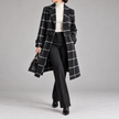 Henriette Plaid Single-Button Wool Coat