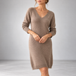 Ginevra Relaxed V-Neck Knit Midi Dress