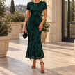 Aveline Crew-Neck Flared Midi Dress