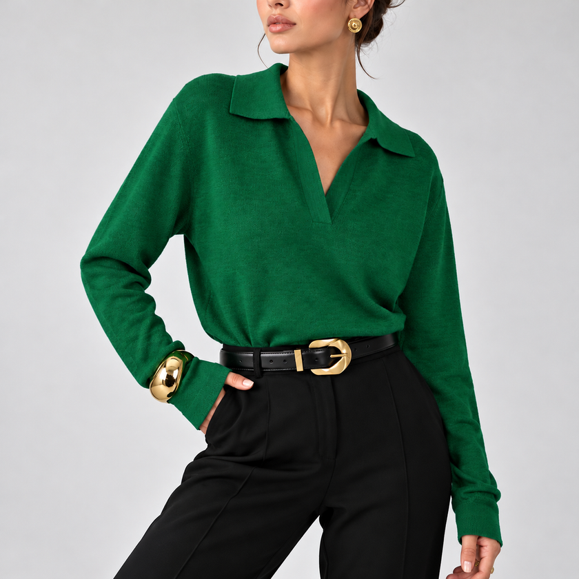Lavinia Relaxed Collared Pullover Sweater