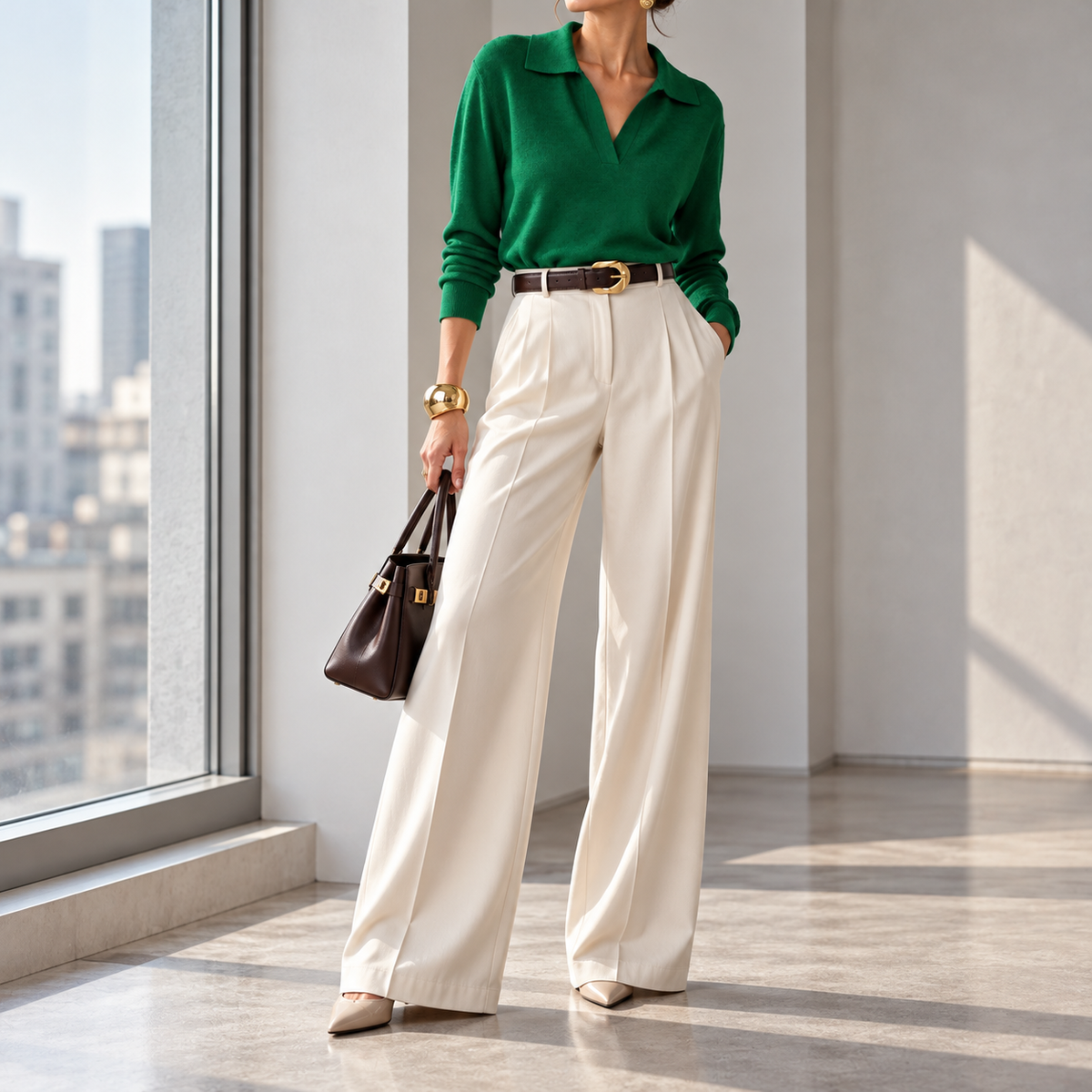 Lavinia Relaxed Collared Pullover Sweater