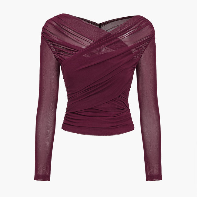 Celeste Sheer Mesh Long Sleeve Top