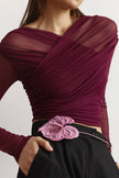 Celeste Sheer Mesh Long Sleeve Top