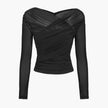 Celeste Sheer Mesh Long Sleeve Top