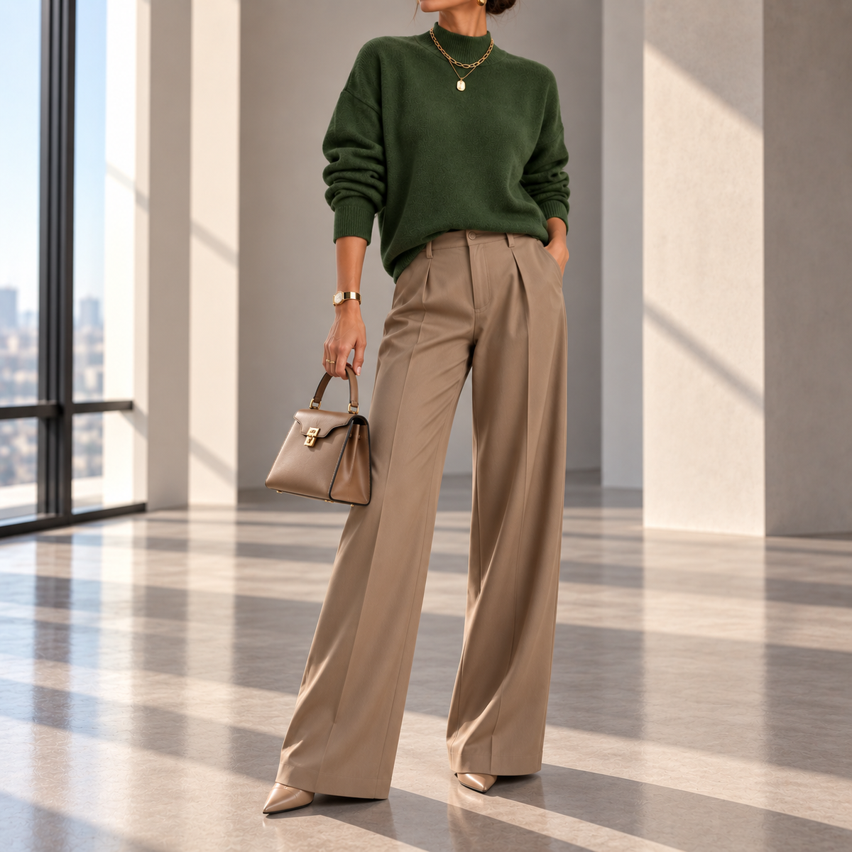 Magnolia Ribbed Roll-Neck Knit Sweater