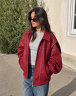 Avery Oversized Zip-Up Bomber Jacket