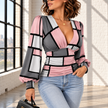 Clarissa Ruched Deep V-Neck Blouse