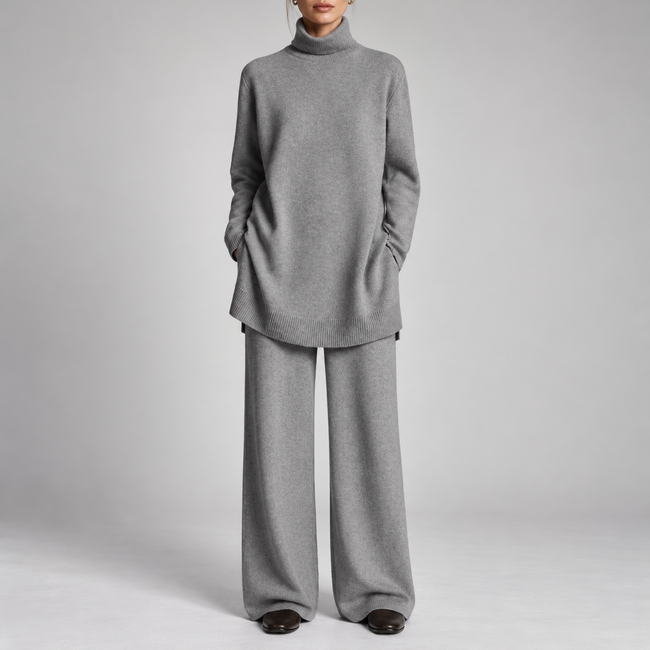Rosella Turtleneck Wide-Leg Lounge Set