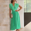 Seraphina Pleated V-Neck Midi Dress Occasion Formal