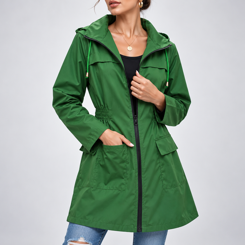 Sabrina Windproof Zip-Front A-Line Jacket