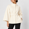 Simone Belted High-Neck Cape Coat