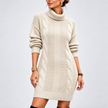 Aurora Cable Knit Turtleneck Sweater Dress