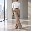 Fiorella Ruched Mock-Neck Long-Sleeve Top