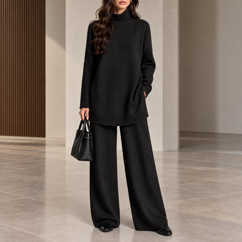 Rosella Turtleneck Wide-Leg Lounge Set
