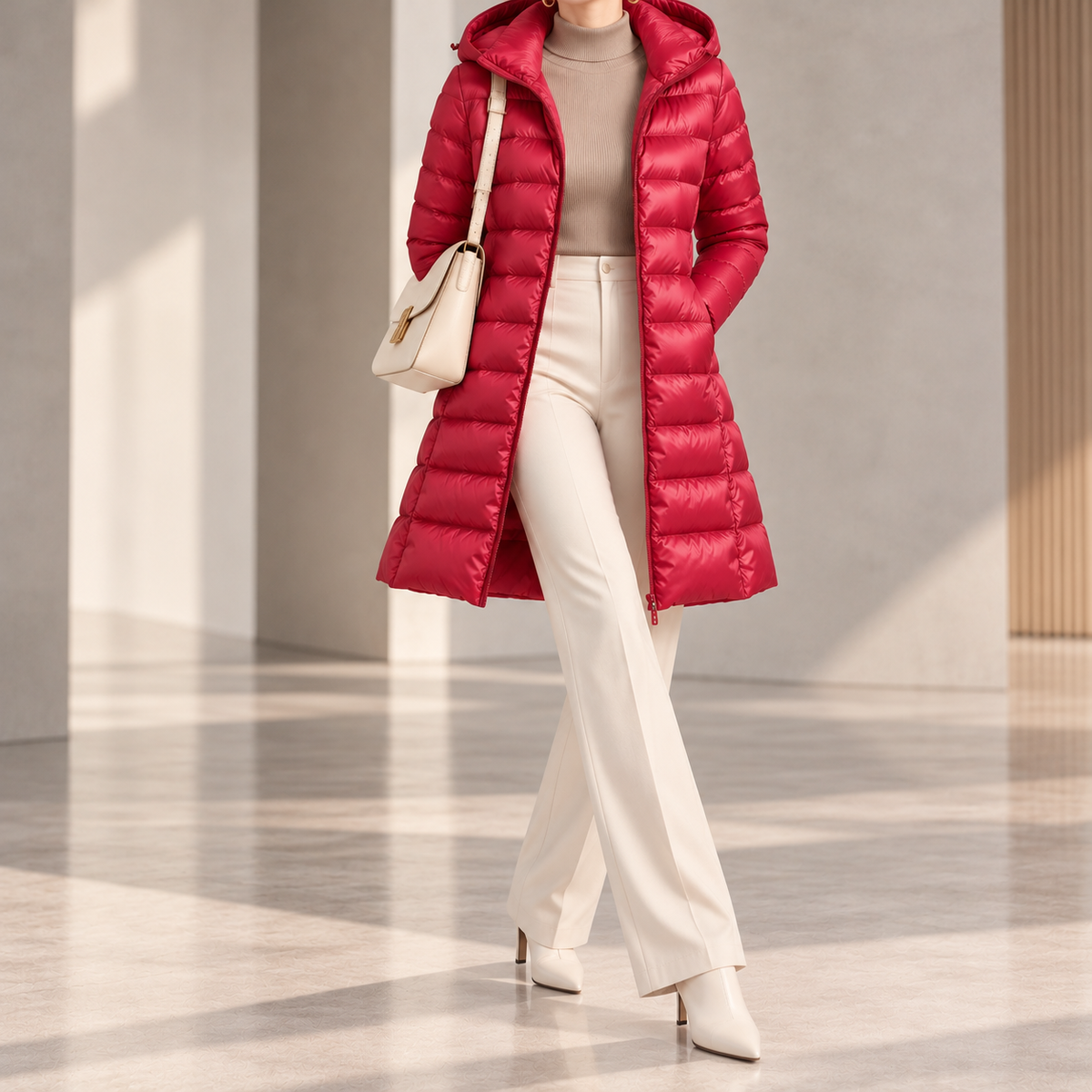 Marianne Hooded Long Quilted Down Jacket